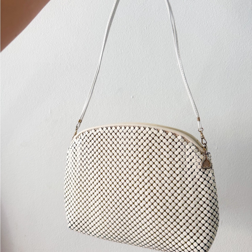 Vintage Whiting And Davis Women's Ivory Metal Mesh Shoulder Bag